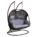 HANDWOVEN AND HANDCRAFTED IRON AND WICKER 2 SEATER SWING CHAIR: Add a playful look to your patio with this outdoor hanging hammock swing stand chair for adults. Deck up your balcony with this all-weather synthetic PE wicker with a heavy duty powder-coated iron frame. The antique bronze finish swing can hold upto 180-200 KGS in weight capacity. This beautiful hanging basket swing comes with a chain. Enjoy the garden,outdoor, or indoor with this easy to manage patio decor in any weather